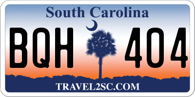 SC license plate BQH404