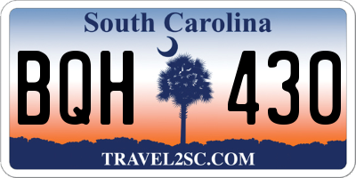 SC license plate BQH430