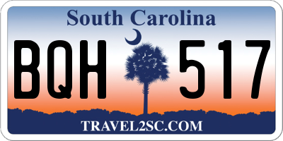 SC license plate BQH517