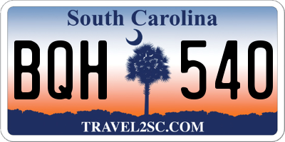 SC license plate BQH540