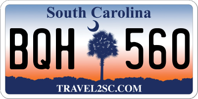 SC license plate BQH560