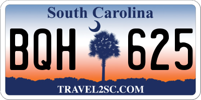 SC license plate BQH625