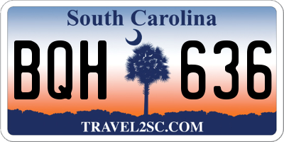 SC license plate BQH636