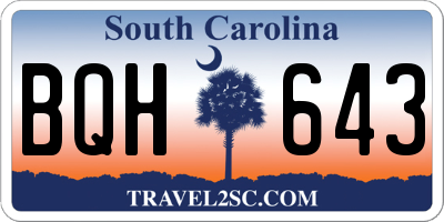 SC license plate BQH643