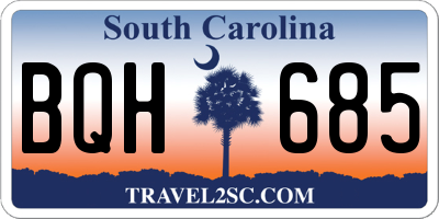 SC license plate BQH685