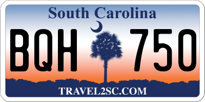 SC license plate BQH750