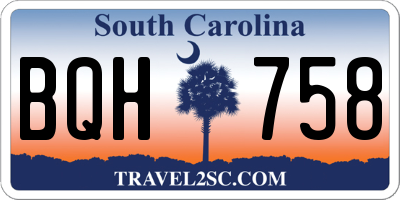 SC license plate BQH758