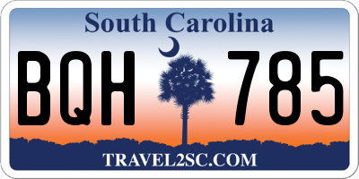 SC license plate BQH785