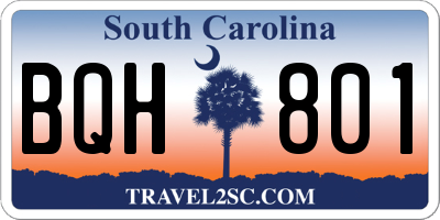 SC license plate BQH801
