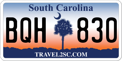 SC license plate BQH830