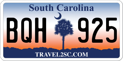 SC license plate BQH925