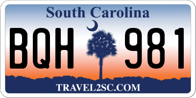 SC license plate BQH981