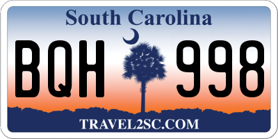 SC license plate BQH998