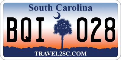 SC license plate BQI028