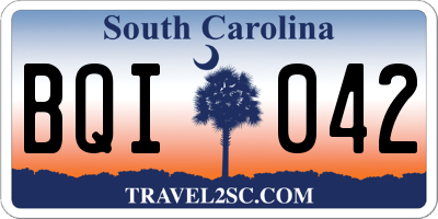 SC license plate BQI042