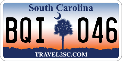 SC license plate BQI046