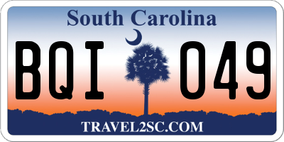 SC license plate BQI049
