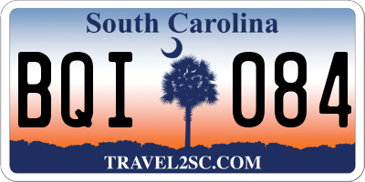 SC license plate BQI084