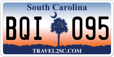 SC license plate BQI095