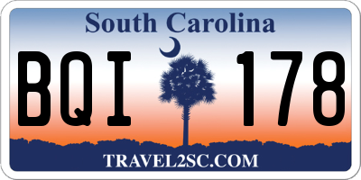 SC license plate BQI178