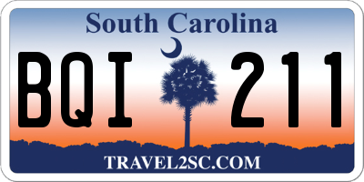 SC license plate BQI211