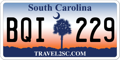 SC license plate BQI229