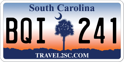 SC license plate BQI241