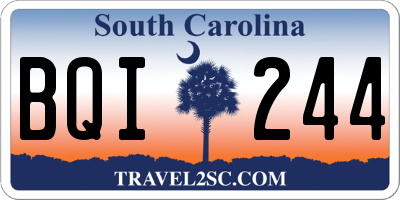 SC license plate BQI244