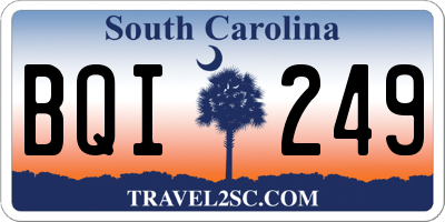 SC license plate BQI249