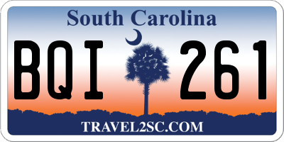 SC license plate BQI261