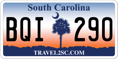 SC license plate BQI290