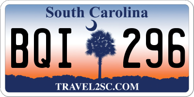 SC license plate BQI296