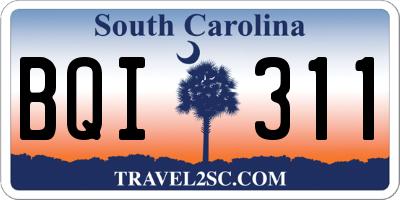 SC license plate BQI311