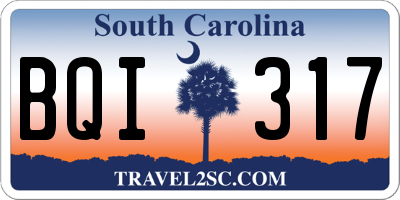 SC license plate BQI317