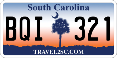 SC license plate BQI321