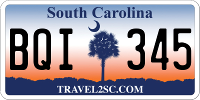 SC license plate BQI345