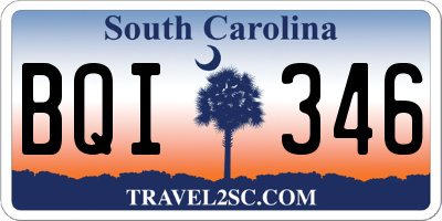 SC license plate BQI346