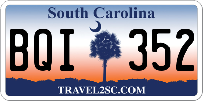SC license plate BQI352
