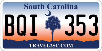 SC license plate BQI353