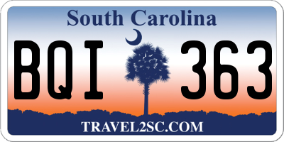 SC license plate BQI363