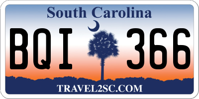 SC license plate BQI366