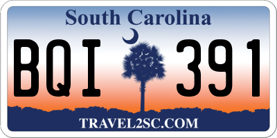 SC license plate BQI391