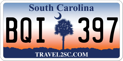 SC license plate BQI397