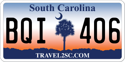 SC license plate BQI406