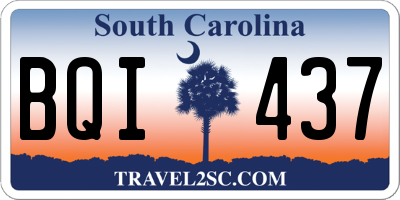 SC license plate BQI437