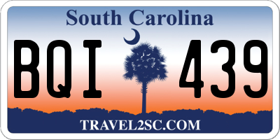 SC license plate BQI439
