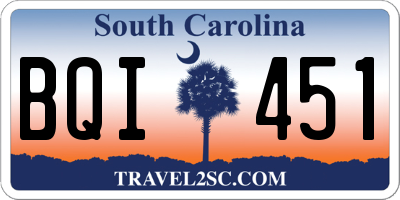 SC license plate BQI451