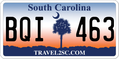 SC license plate BQI463