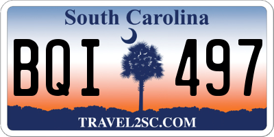SC license plate BQI497