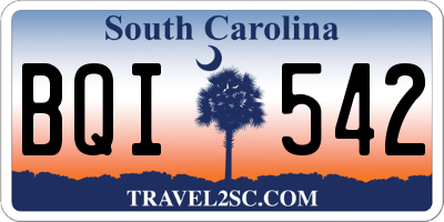 SC license plate BQI542